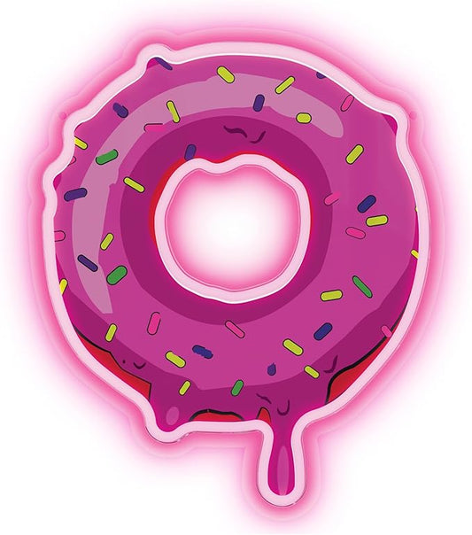 Donut NEON Wall Sign, Cute Food Pink LED Light, Wall Decor, Perfect for Holiday and Birthday Gift, Party Decor, Pink Donut Wall Sign for Kids Room, Bar, Restaurant