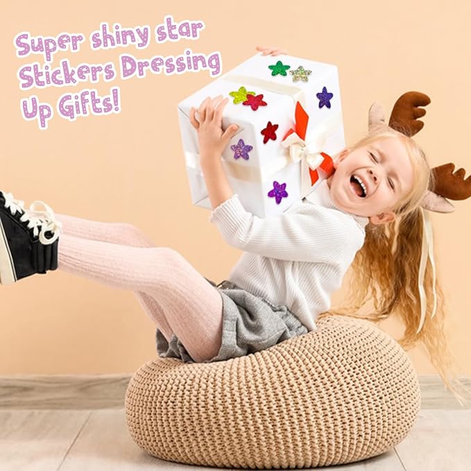 3 Rolls Star Stickers,1500pcs Foil Shiny Self-Adhesive Colorful Star Stickers for Kids Reward for Student Planner and School Classroom Teacher Supplies