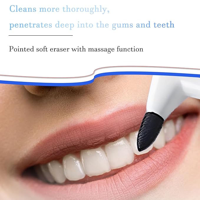 3Pcs Teeth Stain Remover,Tooth Stain Eraser,Tartar Eraser Polisher,Dental Plaque Tool,Eraser for Coffee Stain Teeth Whitening Cleaning Polishing Kit (white)