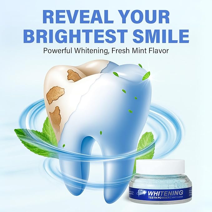 Teeth Whitening Powder, No Sensitivity-Enamel-Safe Toothpaste Whitening Powder for Coffee, Tea, Food