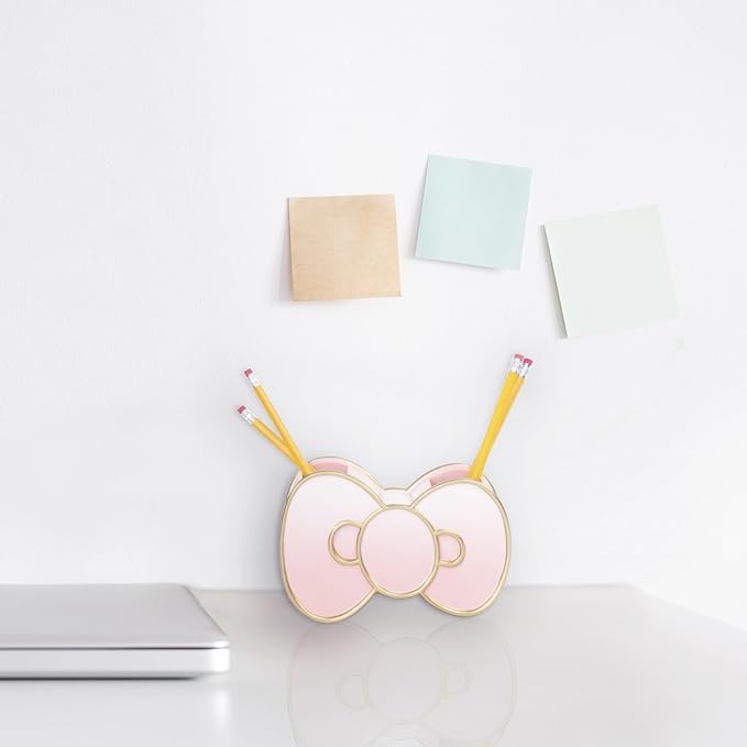 Jay Franco Hello Kitty Bow Toothbrush Holder - Pink Resin Pencil Holder - Bathroom Storage