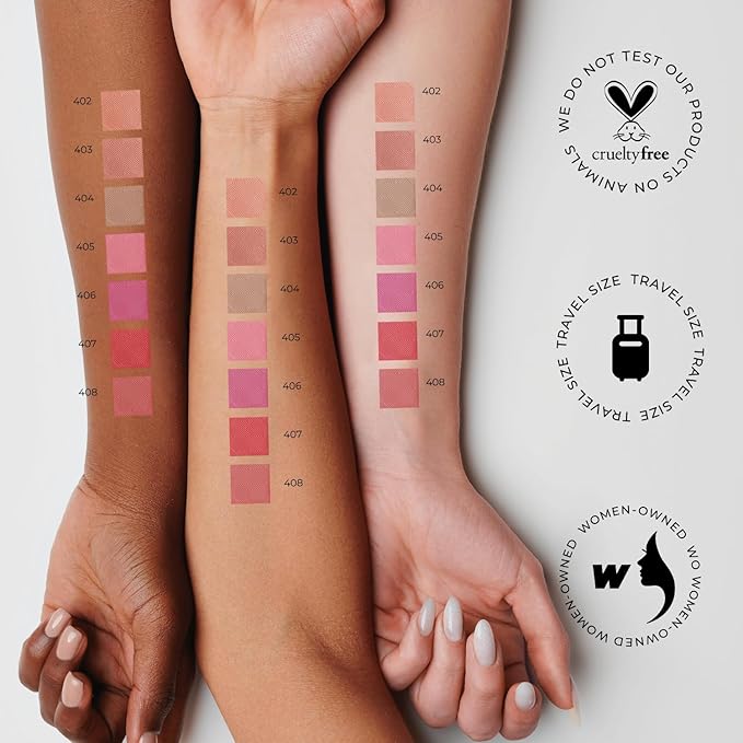 Lamel Blush Cheek Taupe Color Mini - Natural, Lightweight, Smooth, Blendable Powder - Shading & Contouring - 4 Universal Shades Powder Blush - Cruelty Free - № 404 (Taupe) - 3.8g / 0.13