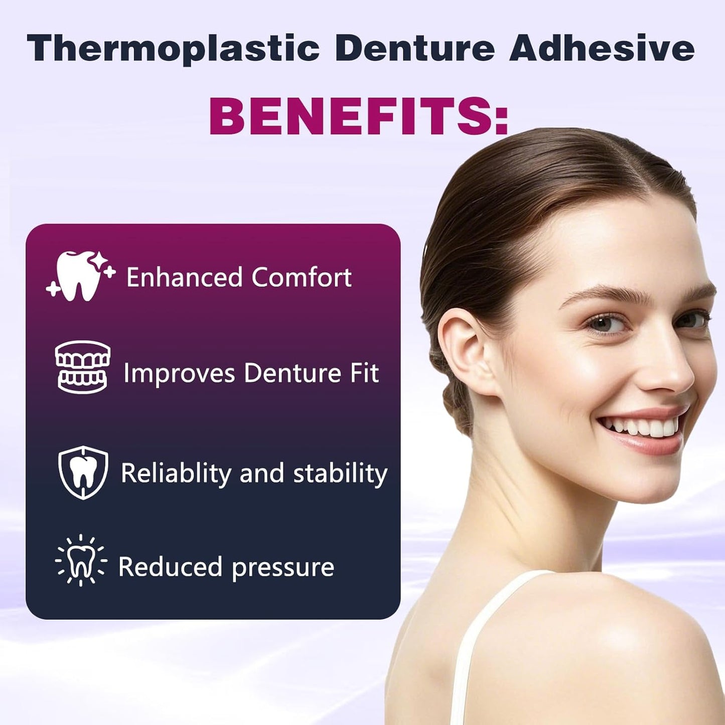 Thermoplastic Denture Adhesive,Ultra Max Hold Denture Adhesive,Improving Comfort Caring (2pcs)
