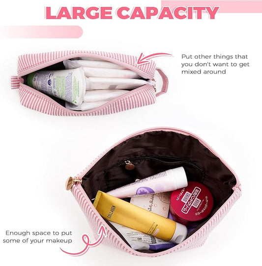 Makeup Bag Set Initials Cosmetic Bag,Gifts for 10 11 12 13 14 15 16 17 18 Years Old Girl Girlfriend Teen Girls Gift Trendy Stuff Personalized Toiletry Bag Travel - Peach,A