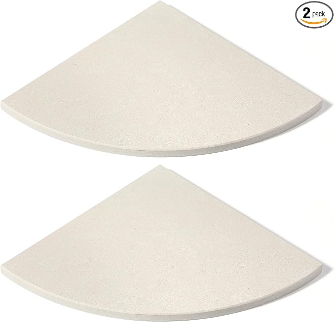 Koville 2 Pcs Marble Corner Shower Shelves for Bathroom, 10'' Marble Corner Shelf for Bath, Wall Mounted Stone Shower Caddy, No Drilling Adhesive Bathroom Shelf - Sahara Sand (No Glue Included)