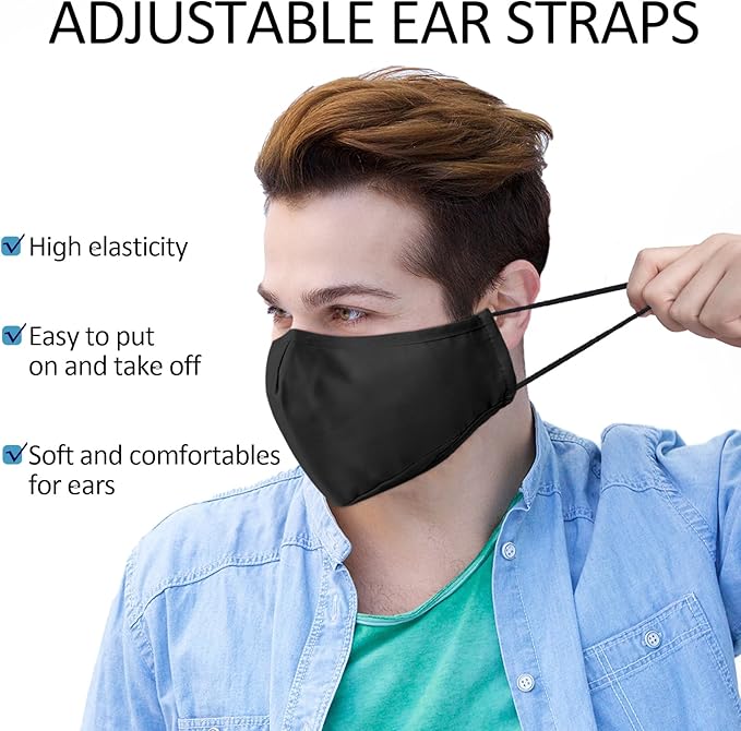 18 Pack Reusable Cloth Face Masks Washable Cotton Face Mask Adjustable Breathable Fabric Mask