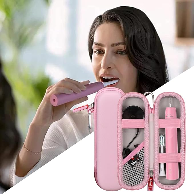 Mchoi Travel Case for Phlips Sonicare 4100 5100 1100 6100 5300 and Most Other Electric Toothbrush, Pink, Case Only
