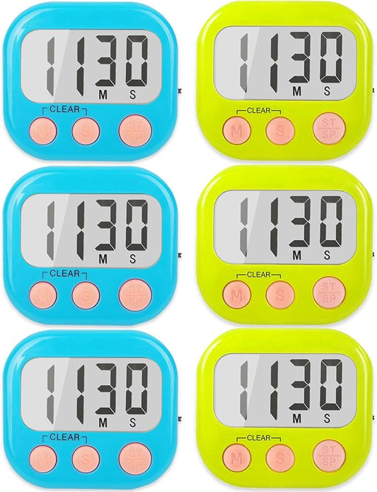 Classroom Timers for Teachers Kids Large Magnetic Digital Timer Teacher Supplies 6 Pack-Blue Green