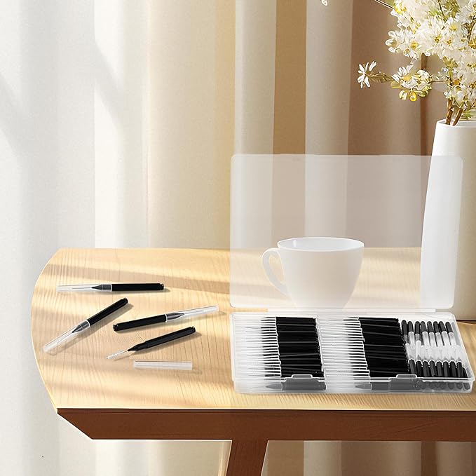 120 Pieces Interdental Brushes, Braces Brush Cleaner Orthodontic Flossers Toothpicks Floss Picks for Braces Kit for Teeth Cleaning Tools Spiral Dental Brush Head for Efficient Oral Care Black