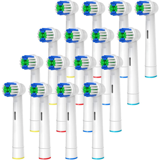 Replacement Toothbrush Heads Compatible with Oral-B Braun, 16 Pcs Professional Electric Toothbrush Heads Brush Heads for Oral B Replacement Heads Refill Pro 500/1000/1500/3000/3757/5000/7000/7500/8000