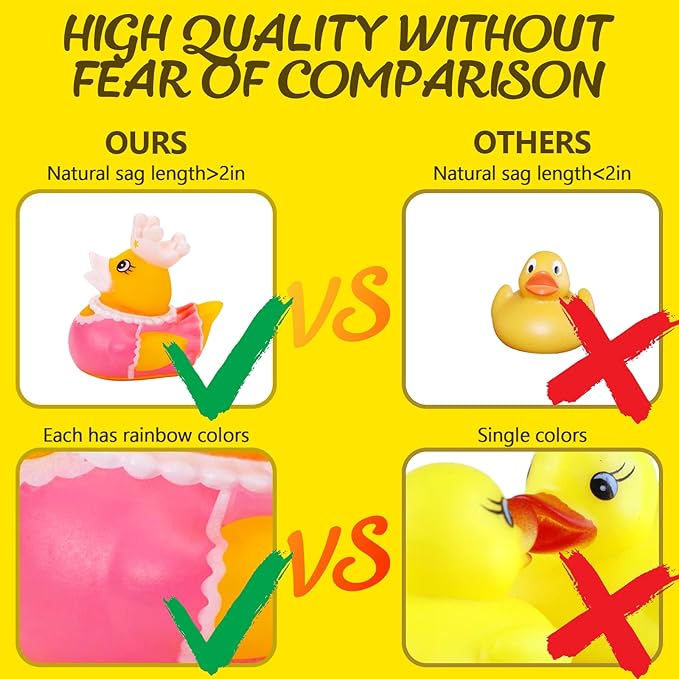 50 Pack Rubber Ducks for Kids Bath Toys and Jeep Ducks for Ducking, Rubber Ducks in Bulk for Kids, Baby Showers Accessories, Birthday Gifts and Summer Pool Party