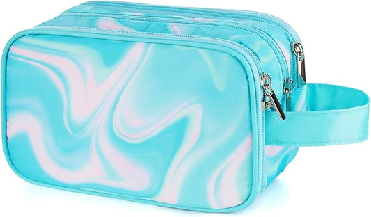 Teal Toiletry Bag for Girls, Travel Toiletry Bag for Teen Girls Cosmetic Bag Makeup Bag Waterproof Hanging Wash Bag Kids Toiletries, Green