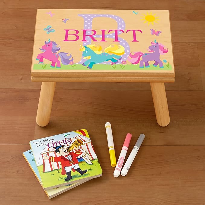 Let’s Make Memories Personalized My Own Name Step Stool - Children’s Step Stool - Sturdy Wood – Non-Toxic Paint, Sealer - Owl Design - Espresso - 14’Wx9.25”Lx8.75”H - Ages 3+