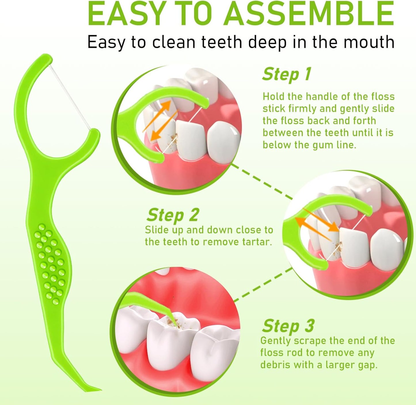 Dental Floss Picks 50 Count Extra Strong Flosser Pick Mint Professional Tooth Picks Flossers for Adults Provide a Deep Cleaning with Portable Case