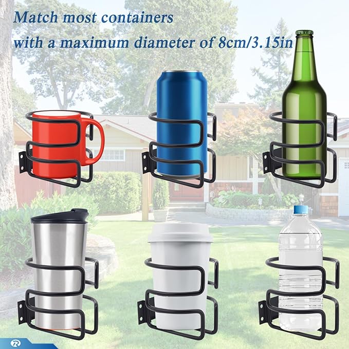 2 Pcs Wall Mounted Cup Holder for Boat Marine Yacht Truck RV Apartment Courtyard