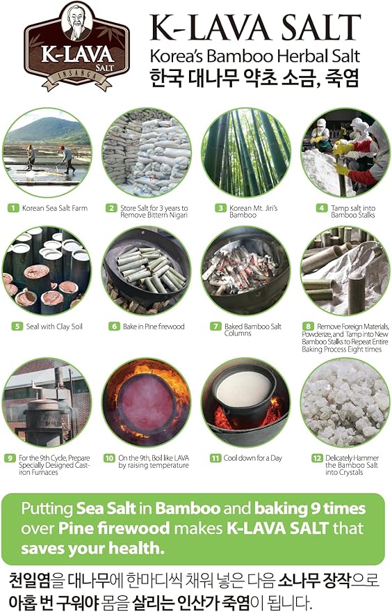 K-LAVA SALT—Korea's No.1 Bamboo Salt—Purple 9X, Crystal, 8.47 Ounce