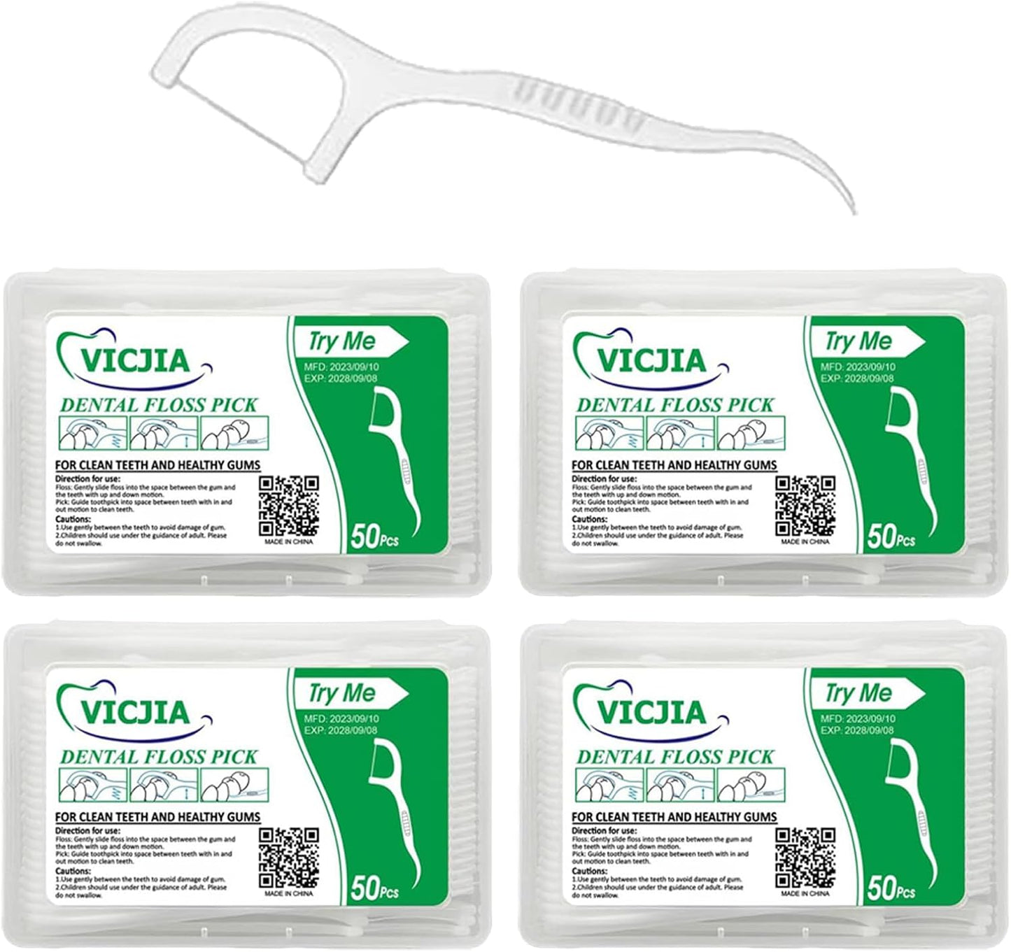 Tooth Floss Picks Unflavored Dental Floss for Teeth Tooth Picks Flossers,200 Count Floss Sticks for car,Home Tooth Pick Small