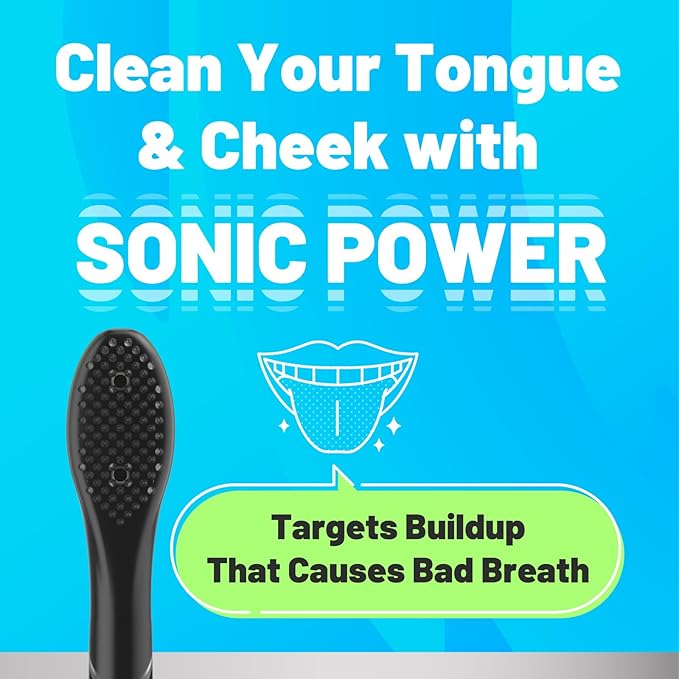 Japanese Brand Whitening Replacement Toothbrush Heads, Compatible with Philips Sonicare Click-on Handles, 4 Pack, Medium, with Tongue Cleaner (CA668, Black)