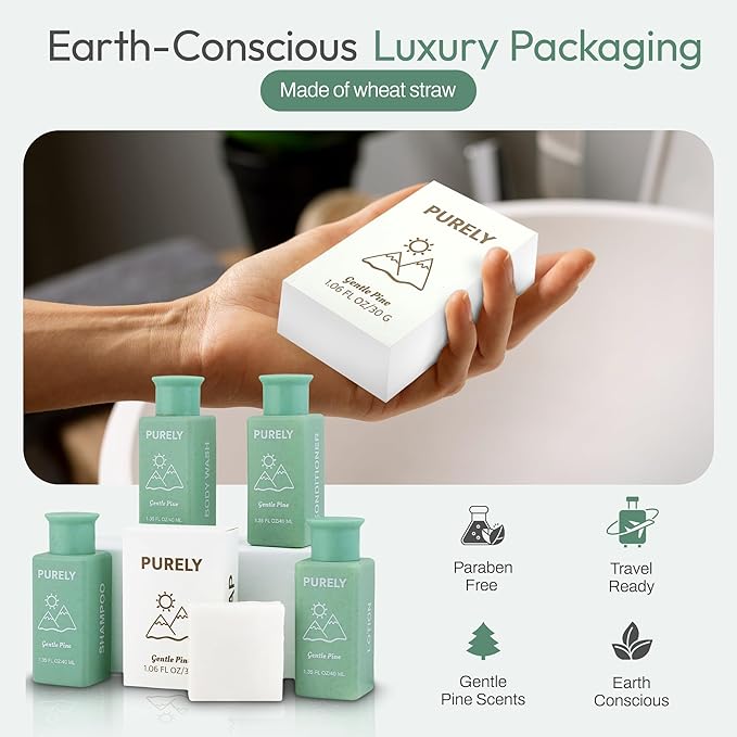 150‑Piece Bulk Travel Toiletries Set | Hotel & Airbnb Essentials | 1.3 oz Bottles (30 Shampoo, 30 Conditioner, 30 Body Wash, 30 Lotion, 30 Bar Soap) | Guest Bathroom Supplies + Homeless Outreach
