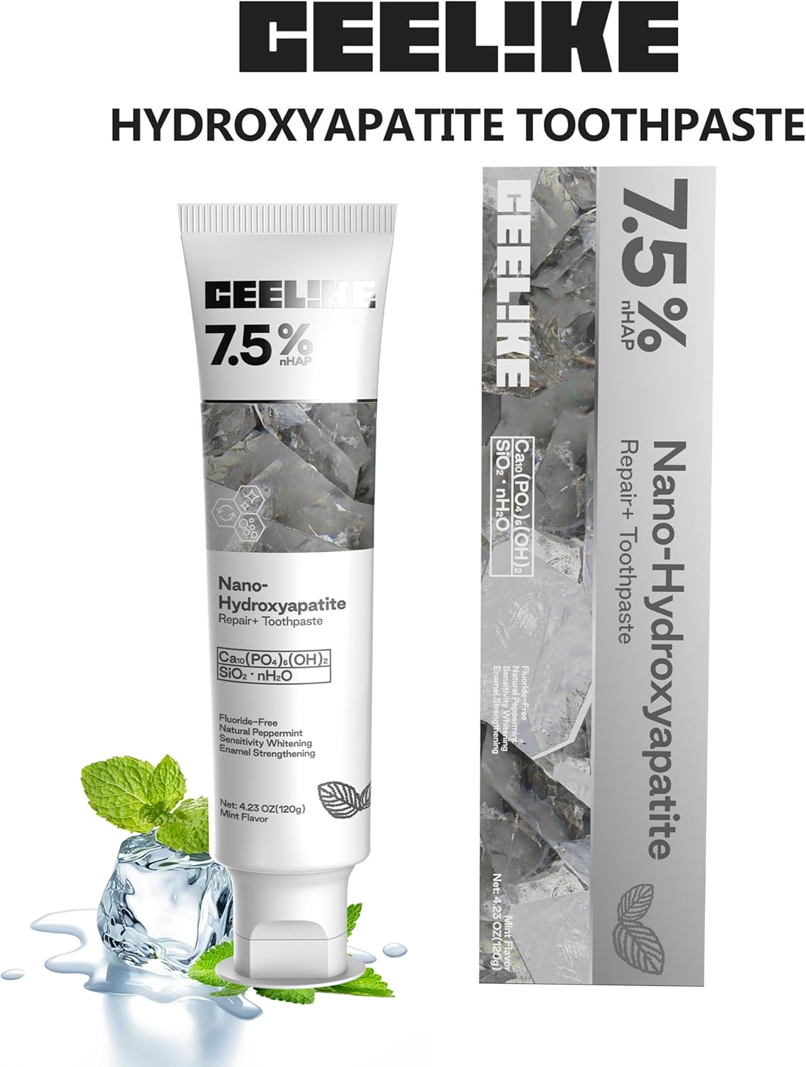 7.5% Hydroxyapatite Toothpaste – Strengthens Enamel, Protects Gums & Freshens Breath – Fluoride-Free, Ideal for Sensitive Teeth, 120g (1)