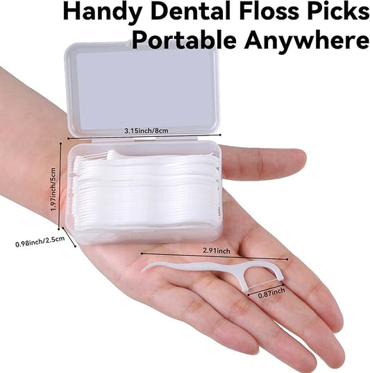 Floss Picks 300 Count Dental Floss Sticks Gen 5 Bulk Tooth Picks Flossers with Travel Case Toothpicks for Family Restaurant Adults Teeth Cleaning
