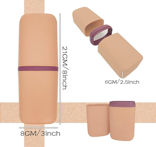 SietDESEO Travel Toothbrush Holder, Toothbrush Travel Case Portable Toothbrush Travel Container Travel Toothbrush & Toothpaste Holder for Camping School Business Trip Bathroom