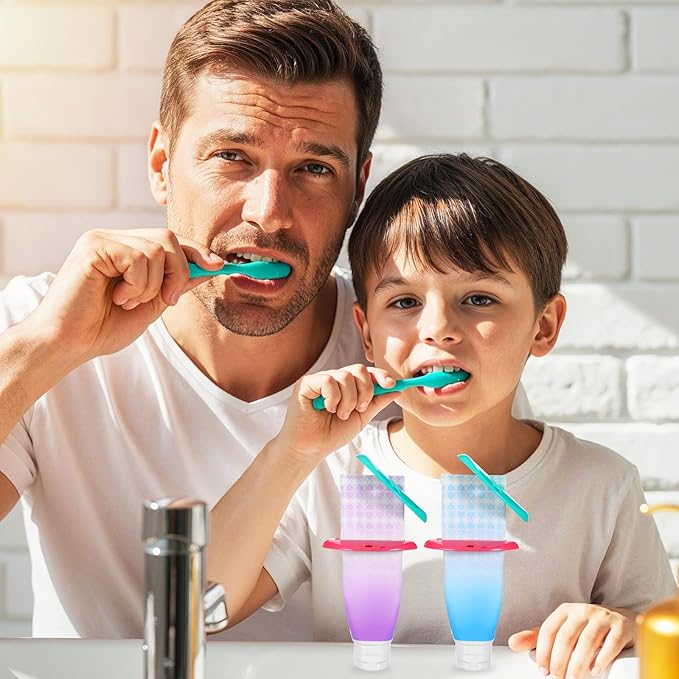 4Pcs Toothpaste Tube Squeezer Tool, Reusable Plastic Toothpaste Dispenser & Holder, 4 Assorted Colors Hanging Tooth Paste Squeezer for Bathroom Toothpastes Cream Cosmetics Paint