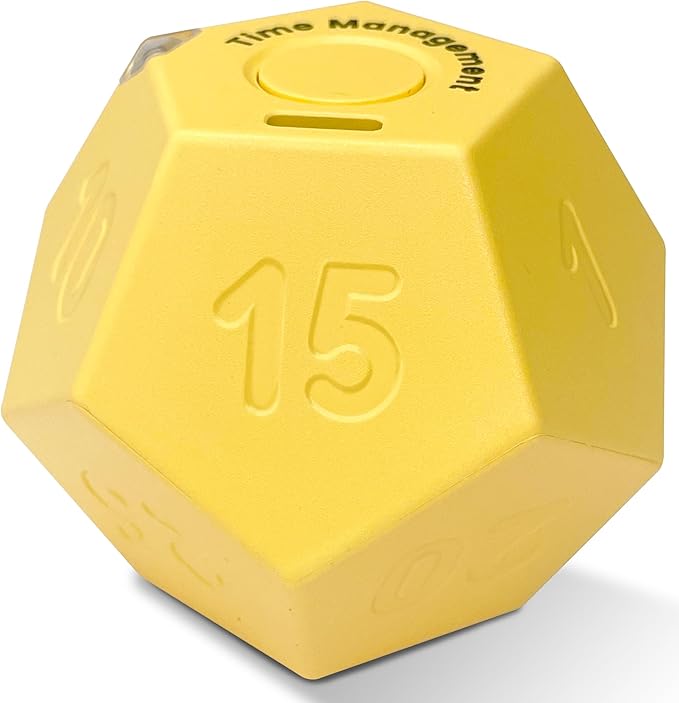 Cube Pomodoro Timer, Rechargeable Small Cute, Timer for Kids and Classroom, Kitchen, Cooking, Workout & Study Countdown, Time Management Tool (Honey Yellow)
