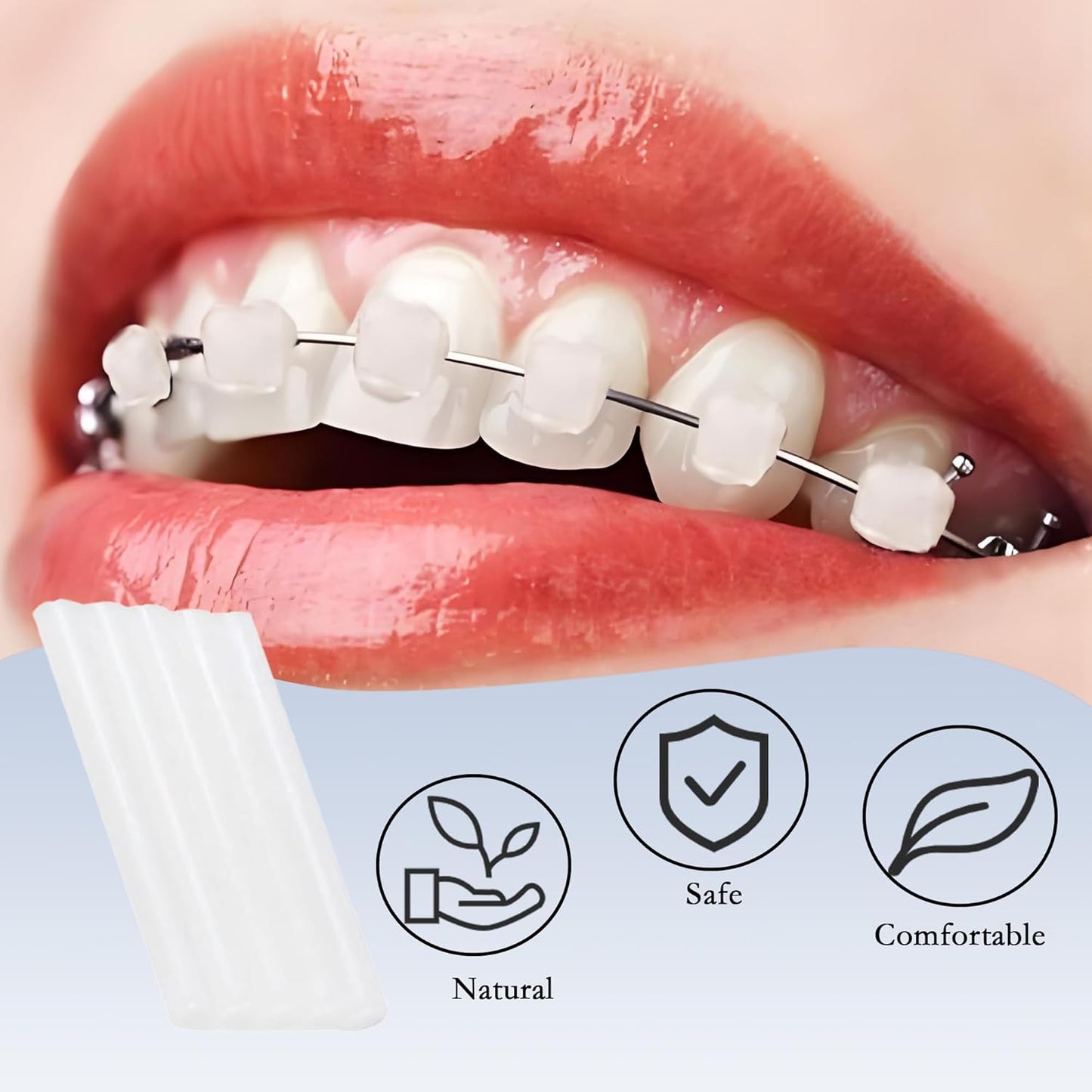Orthodontic Wax for Braces 10 Boxes 50 Strip Odorless Braces Wax Dental Wax for Aligner, Dental Care, Prevent Mouth Injury