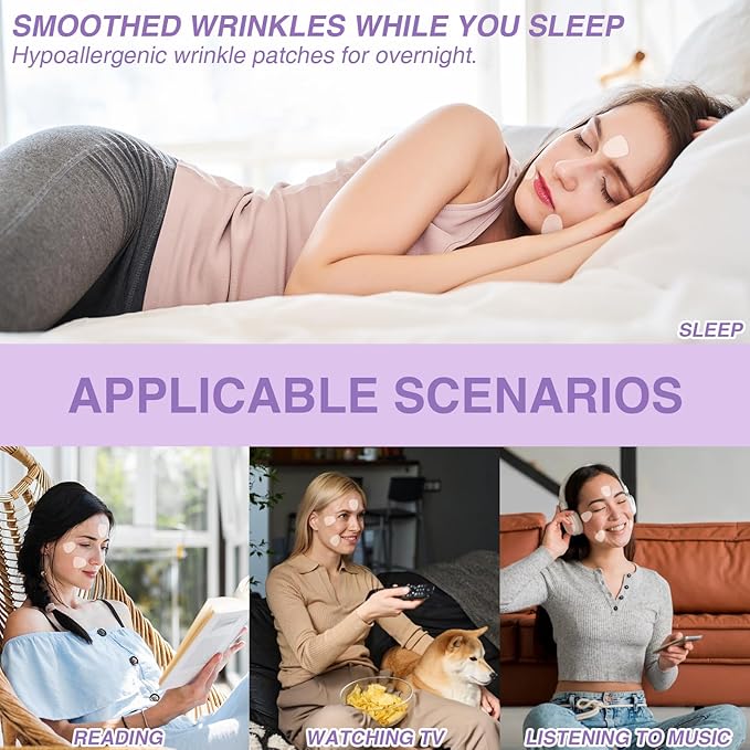 108PCS Smile Line Wrinkle Patches, Facial Frown Crows Feet Wrinkle Patches