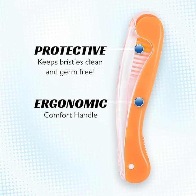 Lingito Travel Toothbrushes - Mini Toothbrush with Cover, Camping Toothbrush Kit (7 Pack Medium)