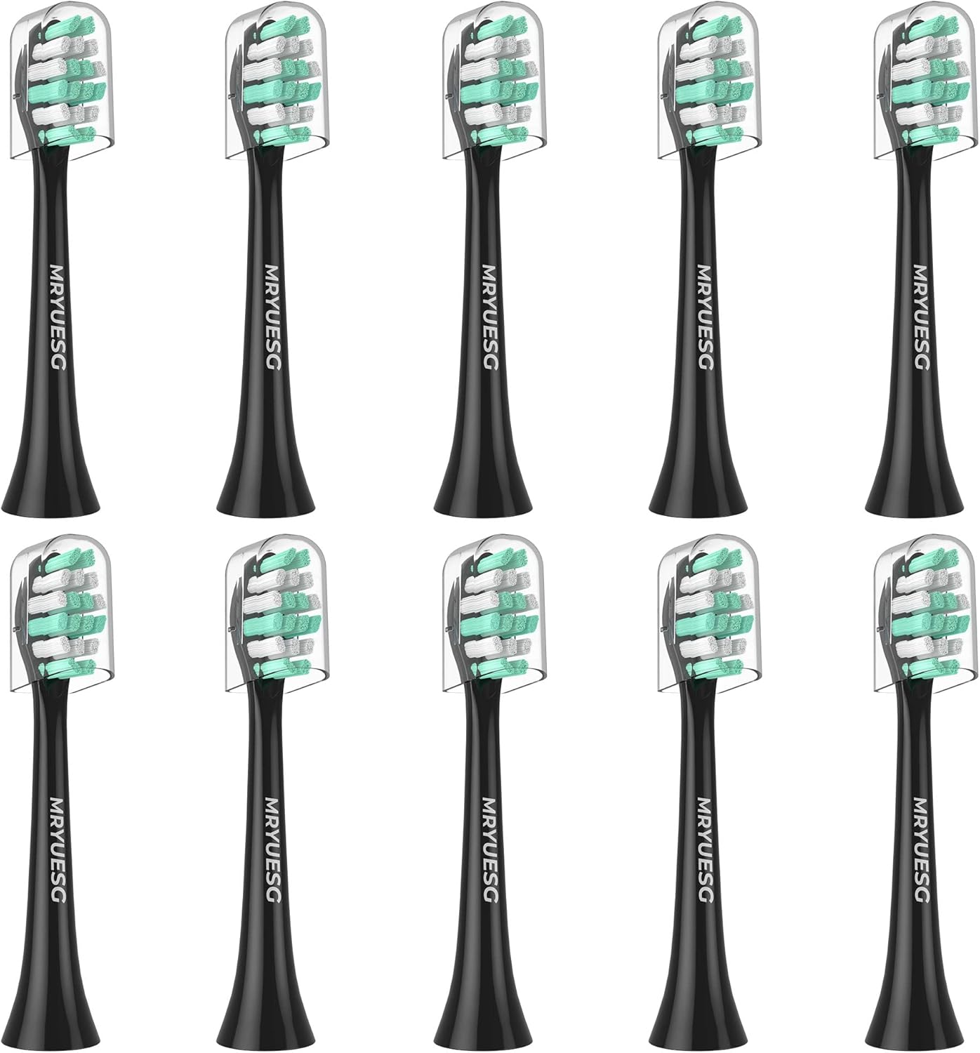 MRYUESG Replacement Heads Compatible with Philips Sonicare 10 Pack, Electric Tooth-Brush Head for Phillips, Black