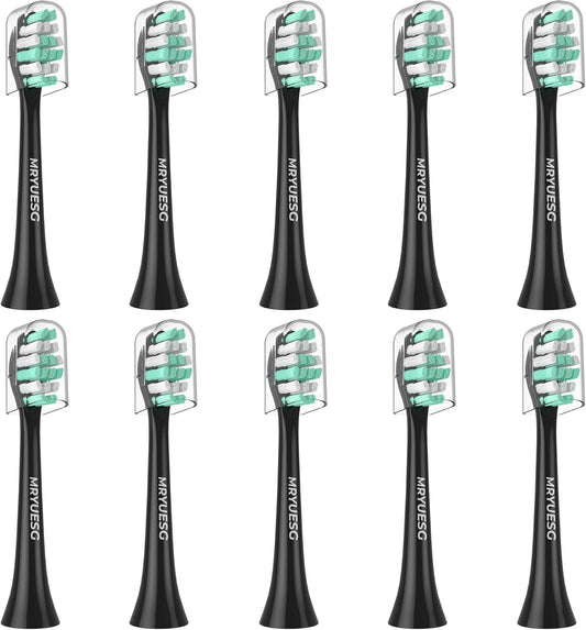 MRYUESG Replacement Heads Compatible with Philips Sonicare 10 Pack, Electric Tooth-Brush Head for Phillips, Black
