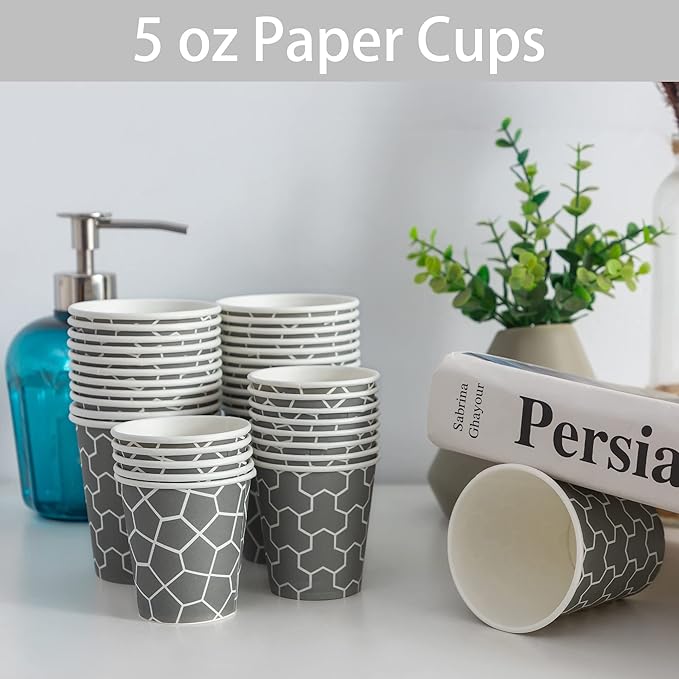 300 Pack 5 oz Paper Cups, Disposable Bathroom Cups Small Mouthwash Cups, Hot/Cold Beverage Drinking Mini Cup for Party, Picnics, Water, Snack