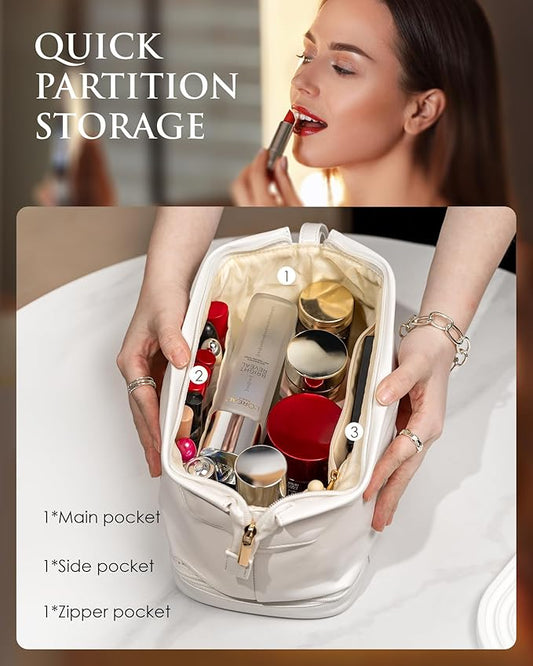 Initial Gifts for Women, Makeup Bag for Women, Bridesmaid Engagement Gift for Her Travel Toiletry Bag Make Up Bag Pouch for Purse Bridal Shower Gifts for Engagement Wedding Bridesmaids Gift