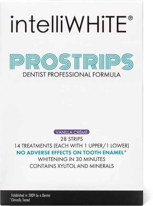 Prostrips - 12 Shades Whiter Teeth - 28 Enamel Safe REMINERALIZING Gentle Strips – 97% no Sensitivity
