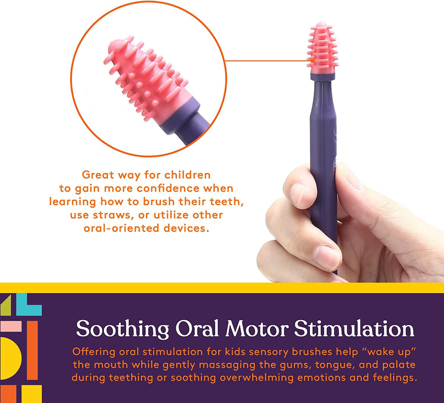 Special Supplies Sensory Mouth Brushes and Oral Stimulation Tools for Kids and Adults, Wake Up Mouth for Desensitization, Soft, Flexible, Textured Silicone (6 Pack)