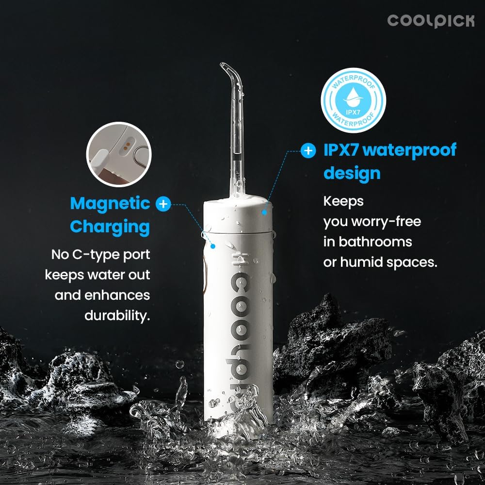 Mini Water Flosser Travel Size – Portable Cordless Oral Irrigator, 3 Modes, IPX7 Waterproof, Teeth Cleaner for Braces and Gum Care, Compact Dental Device for Home & Travel, USB Rechargeable