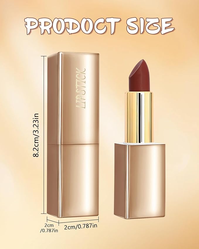Velvet Matte Lipstick, Plum Rose High Pigmented Lip Tint Stain, Waterproof Long Lasting Cream Lip Gloss, Non-Stick Cup Smooth Tinted Lip Balm, Thanksgiving Lip Professional Makeup Gift for Women-04