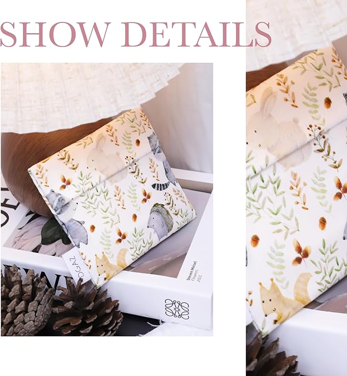 DGAZ Sanitary Napkin Storage Bag, Period Bag for Teen Aged Girls, Portable Period Bag for Panty Liners/Menstrual Cup/Small Tampons，Mini Makeup Bag for Purse(Zoo)