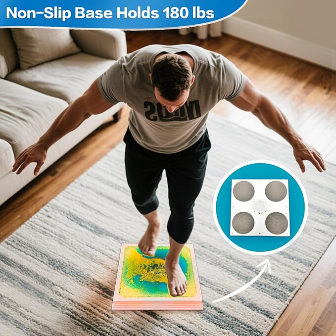 Light Up Sensory Floor Tiles for Kids - 12x12 Inch Liquid Sensory Play Mat with 7 Colors Led Lights, Non-Slip Puzzle Mat for Home and Classroom, Autism Sensory Toys for Toddlers Ages 3-7 (Pack of 6)