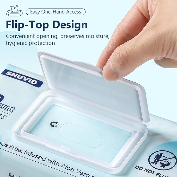 Adult Wipes For Elderly - 8"x13" Extra Large & Soft Wet Wipes for Adults Bathing No-Rinse Incontinence & Cleansing - Disposable Washcloths, Vitamin E & Aloe Infused 240ct (4 Packs of 60)