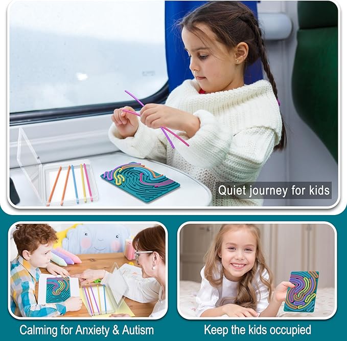 Sensory Fidget Toys for Kids Toddler Boys ,Sensory Activity Board for Stress Anxiety Autistic ADHD, Calm Down Travel Airplane Essentials Toys for 3+ Year Old, Stuffers Gifts for Teens Girls