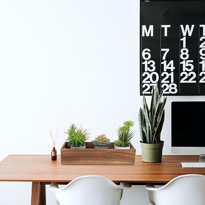 Natural Acacia Wood Bathroom Tray with Handles for Organizing Toiletries and Accessories - 16.5L x 6W inch