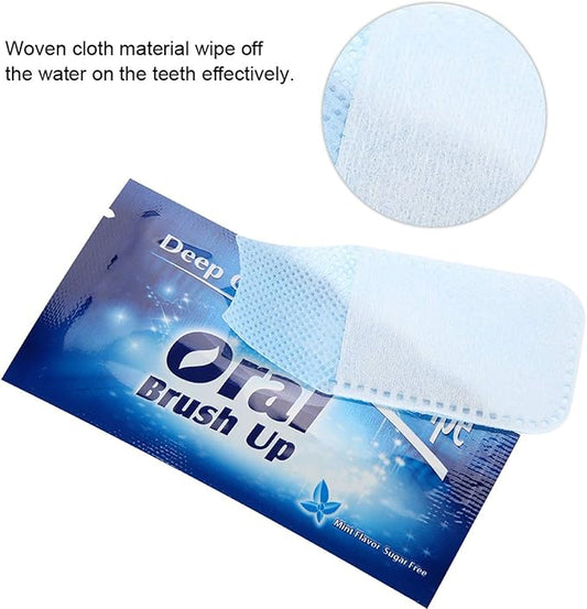 50Pcs Finger Teeth Wipes, Floss Wipe Cloth Tooth Cleaning Tool for Oral Deep Cleaning Teeth Whitener Strips Finger Toothbrush Oral Finger Wipes Removing Teeth