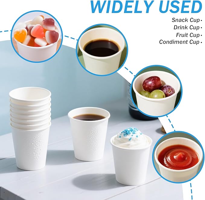 300 Pack 5 oz Paper Cups, Small Bathroom Cups Disposable Paper Cup for Mouthwash,Hot/Cold Beverage Drinking Cup for Party, Picnic, BBQ, Travel and Event