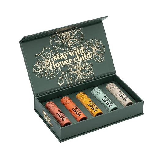 Jumbo Lip Balm Gift Set (5-Pack) | Poppy & Pout All Natural Lip Balms & Moisturizers | Hydrates with Beeswax, Vitamin E, Organic Coconut Oil | Cruelty-Free | Lip Balm in Recyclable Cardboard Tube