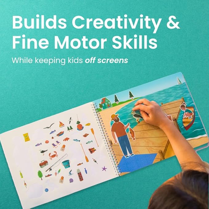 Sticker Book for Kids 2-4, 500+ Kids Stickers, Spending Time with Grandpa by Cupkin, 12 Coloring Pages, 12 Scenes, Fun Toddler Travel Activity Coloring and Sticker Books for Children Ages 4-8 + 8-10