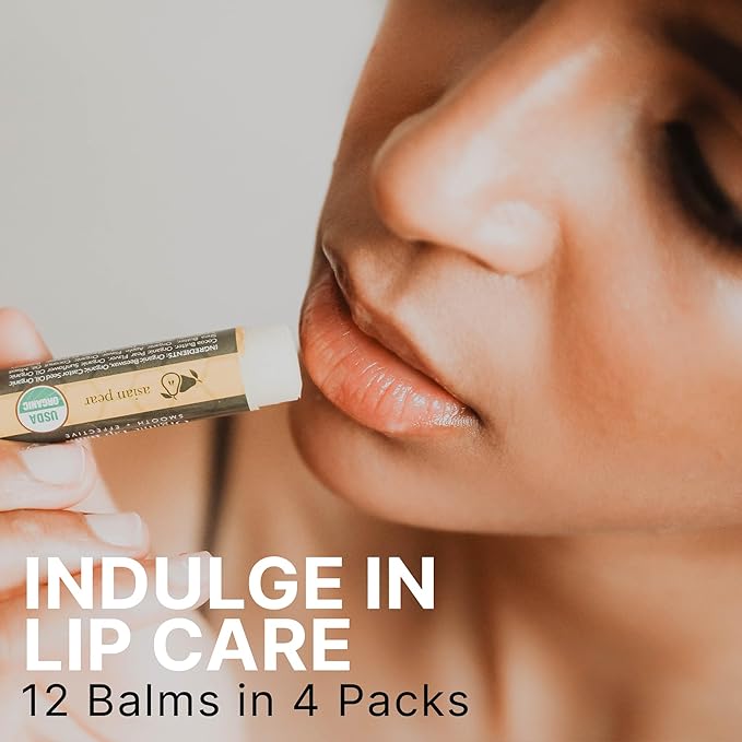 USDA Organic Lip Balm - USA Made with Natural Ingredients, Stocking Stuffers for Teens, 12 Pack Multi Flavor Lips Moisturizer, Beauty & Birthday Gifts, Moisturizer Chapstick Bulk Care for Dry Lips