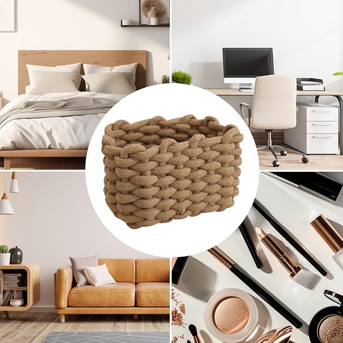 babys Room Toy Holder - 20x16x13cm Rope Storage Basket, Home Clothes Organizer, Desk Shelf Bin, Bathroom Laundry Carrier, Pantry Storage Basket, Living Room Organizer For Keeping Kids Items Garments